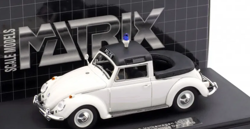 1/43 Matrix 1958 Volkswagen VW Beetle 1200 Kuip Coach Police Den Haag Open Top Car Model