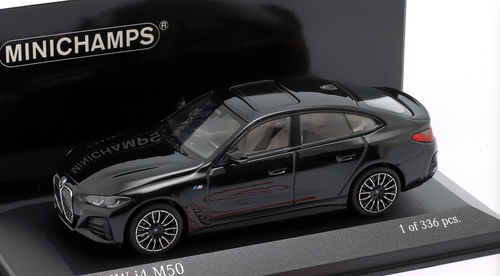1/43 Minichamps 2022 BMW i4 M50 (Black Metallic) Diecast Car Model