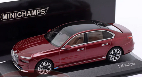1/43 Minichamps 2023 BMW i7 (Red Metallic) Diecast Car Model