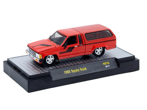 1/64 M2 Machines 1985 Toyota Truck with Camper Shell (Red) Diecast Car Model