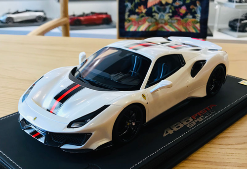 1/18 BBR Ferrari 488 Pista Spider Fuji White Resin Car Model Limited 24