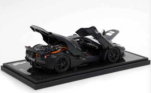 1/18 BBR 2012 Ferrari LaFerrari (Matte Black) Diecast Car Model with Carbon Base & Special Leather Case Limited 20 Pieces