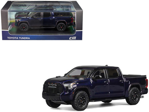 Toyota Tundra Pickup Truck Dark Blue Metallic 1/64 Diecast Model Car by CM Model