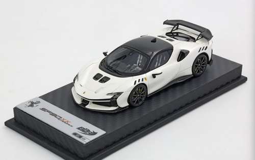 1/43 BBR Ferrari SF90 XX Stradale (Glossy Fuji White with Black Roof) Car Model Limited 20 Pieces