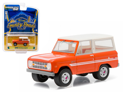 1976 Ford Bronco Orange "Explorer Package" Country Roads Series 14 1/64 Diecast Model Car by Greenlight