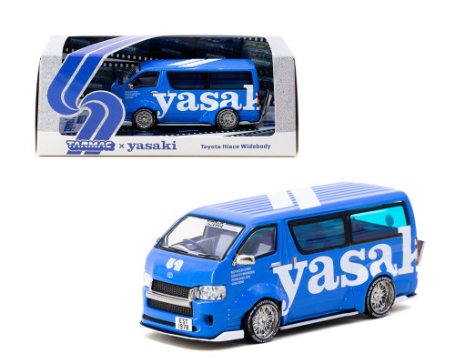 1/64 Tarmac Works Toyota Hiace Widebody Yasaki (Blue) Diecast Car Model