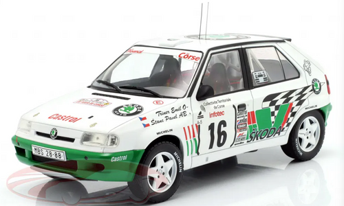 1/18 Ixo 1995 Skoda Felicia Kit Car #16 Rallye Tour de Corse Skoda Motorsport Emil Triner, Pavel Štanc Car Model