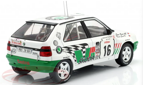 1/18 Ixo 1995 Skoda Felicia Kit Car #16 Rallye Tour de Corse Skoda Motorsport Emil Triner, Pavel Štanc Car Model