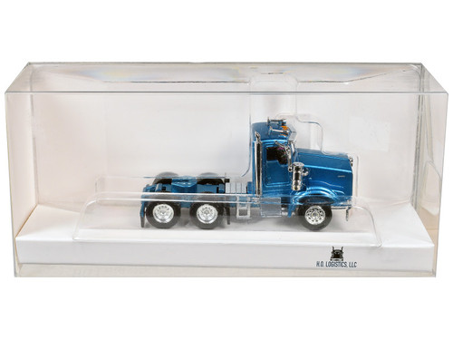 Kenworth T800 Day Cab Blue Metallic 1/87 (HO) Scale Plastic Model Car by HO Logistics