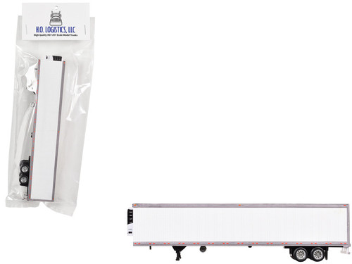 Box Dry Goods Trailer White 1/87 (HO) Scale Plastic Model by HO Logistics