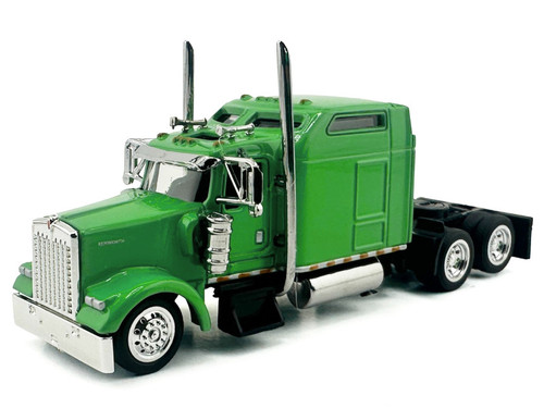 Kenworth W900L Truck Tractor with Sleeper Cab Lime Green 1/87 (HO) Scale Plastic Model Car by HO Logistics