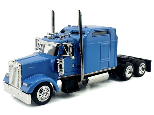 Kenworth W900L Truck Tractor with Sleeper Cab Baby Blue 1/87 (HO) Scale Plastic Model Car by HO Logistics