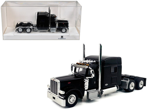 Peterbilt 389 Truck Tractor with Sleeper Cab Black 1/87 (HO) Scale Plastic Model Car by HO Logistics