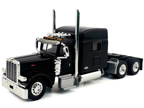Peterbilt 389 Truck Tractor with Sleeper Cab Black 1/87 (HO) Scale Plastic Model Car by HO Logistics