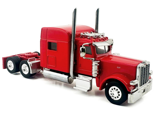 Peterbilt 389 Truck Tractor with Sleeper Cab Red 1/87 (HO) Scale Plastic Model Car by HO Logistics