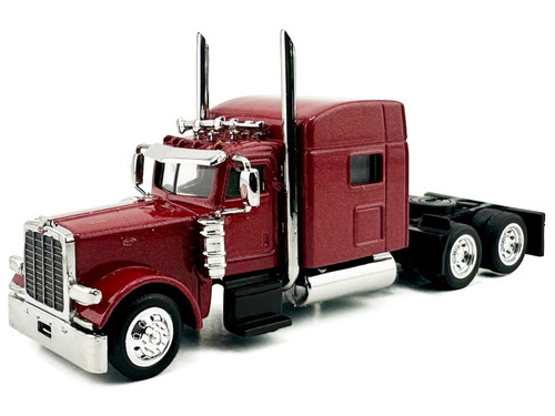 Peterbilt 389 Truck Tractor with Sleeper Cab Red Metallic 1/87 (HO) Scale Plastic Model Car by HO Logistics