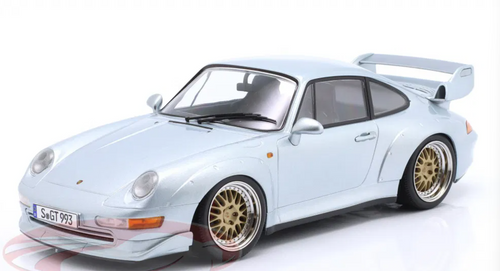 1/18 KK-Scale 1996 Porsche 911 (993) GT2 (Polar Silver with BBS Wheels) Diecast Car Model