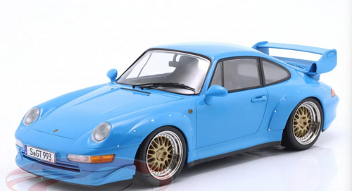 1/18 KK-Scale 1996 Porsche 911 (993) GT2 (Riviera Blue with BBS Wheels) Diecast Car Model