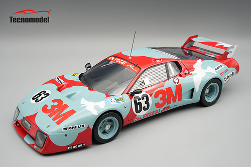 1/18 Tecnomodel Ferrari 512 BB/LM Le Mans 24h 1979 car #63 JMS Racing - C-H. Pozzi DNF Driver: C. Ballot-Léna - M. Leclère - P. Gregg Limited Edition Car Model