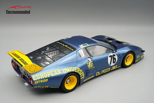 1/18 Tecnomodel Ferrari 512BB/LM Le Mans 24h 1980 C.Pozzi - JMS Racing car #76 10° place Driver:   J. Xhenceval - P. Dieudonné - H. Regout Car Model
