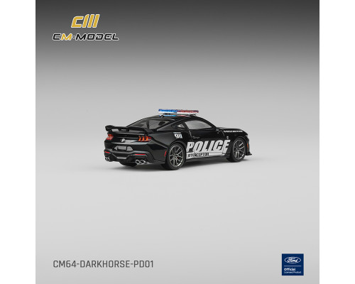 1/64 CM Model Ford Mustang Dark Horse Police Diecast Car Model