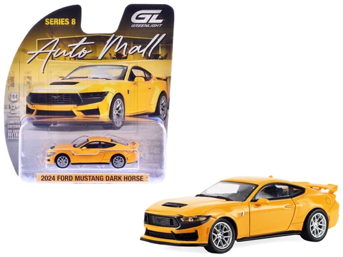 1/64 Greenlight 2024 Ford Mustang Dark Horse (Yellow Splash Metallic) Diecast Car Model