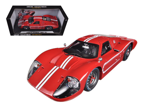 1967 Ford GT MK IV Red 1/18 Diecast Car Model by Shelby Collectibles