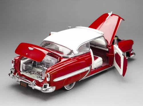 1/18 Sunstar 1954 Chevrolet Bel Air Hard Top Coupe Lowrider (Red with Moveable Suspension) Diecast Car Model