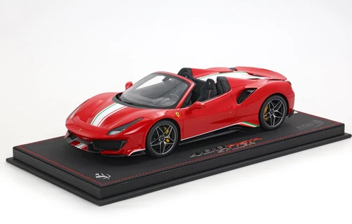 1/18 BBR Ferrari 488 Pista Spider (Rosso Corsa Red with Italian Flag) Car Model Limited 48 Pieces