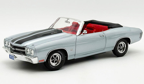 1/18 ACME 1970 Chevrolet Chevelle SS LS6 Convertible (Cortez Silver with Red Interior) Diecast Car Model