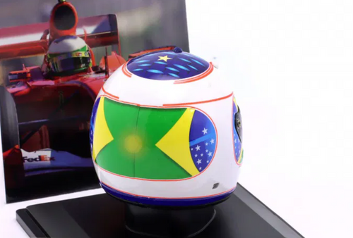 1/5 Spark 2001 Formula 1 Rubens Barrichello Ferrari #2 Brazil GP Helmet Model