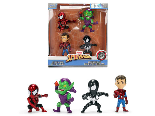 Set of 4 Diecast Figures "Spider-Man" Wave 3 "Metalfigs" Series Diecast Models by Jada