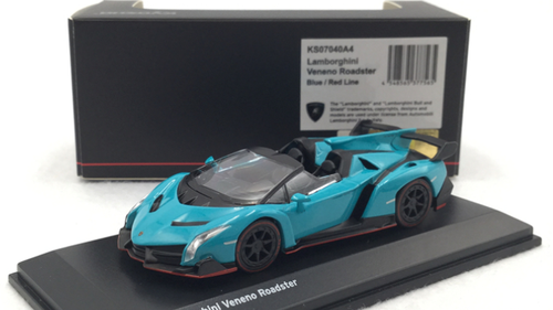 1/64 Kyosho Lamborghini Veneno Roadster (Blue) Car Model