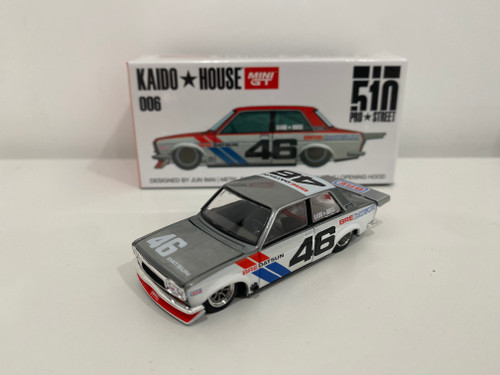 CHASE CAR 1/64 Kaido House Datsun 510 Pro Street Version 2 #46 "BRE" (Raw Metal Silver) (Designed by Jun Imai) "Kaido House" Special Diecast Car Model