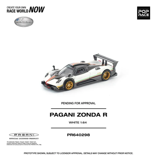 1/64 Poprace Pagani Zonda R (White) Diecast Car Model
