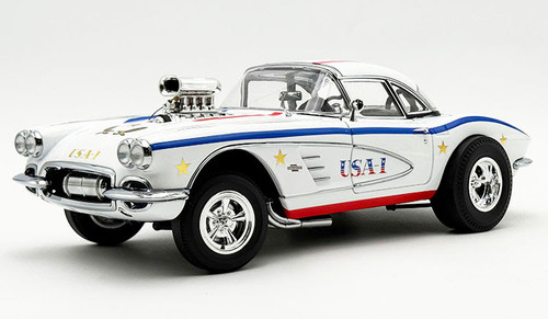 1961 Chevrolet Corvette Mako Shark Dark Blue 1/18 Diecast Model