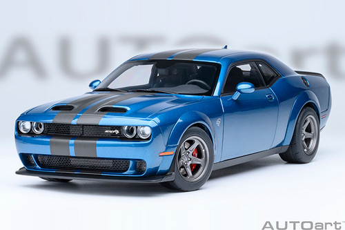 1/18 AUTOart 2023 Dodge Challenger SRT Super Stock (Frostbite Blue) Car Model