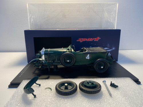 DAMAGED AS-IS 1/18 Spark 1930 Bentley Speed Six #4 Winner 24h LeMans Team Bentley Woolf Barnato, Glen Kidston Car Model
