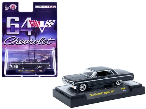 1/64 M2 Machines 1964 Chevrolet Impala Hard Top (Daytona Blue Metallic) Diecast Car Model