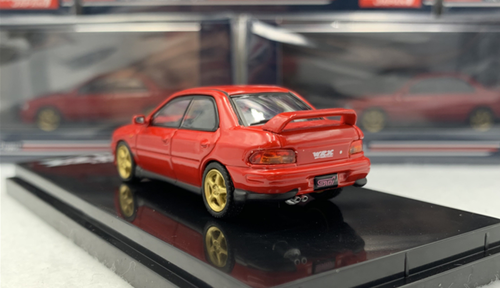 1/64 HJ Hobby Japan Subaru Impreza WRX (GC8) Type RA STi Version II Active Red Diecast Car Model