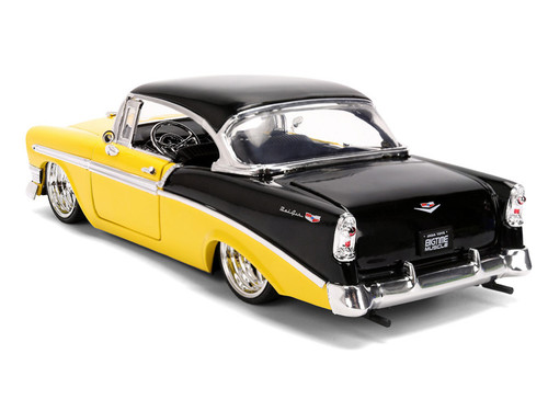 1956 Chevrolet Bel Air Yellow and Black "Bigtime Muscle" Series 1/24 Diecast Model Car by Jada