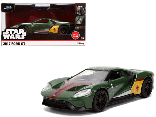 2017 Ford GT "Boba Fett" Livery Dark Green with Graphics "Star Wars" Franchise "Hollywood Rides" Series 1/32 Diecast Model Car by Jada