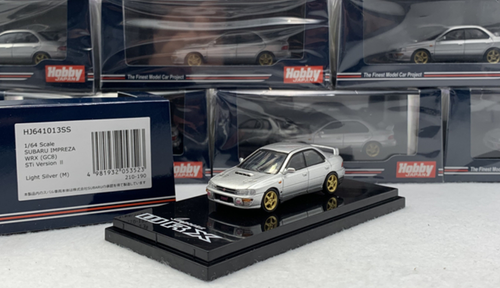 1/64 HJ Hobby Japan Subaru Impreza WRX (GC8) Type RA STi Version II Light Silver Metallic Diecast Car Model