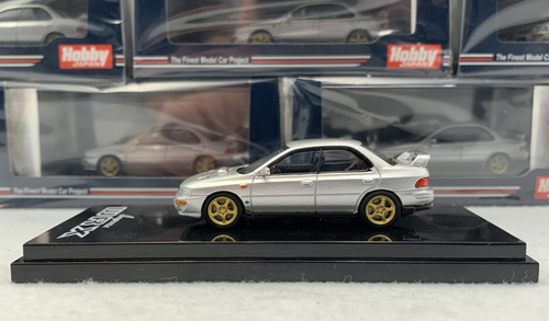 1/64 HJ Hobby Japan Subaru Impreza WRX (GC8) Type RA STi Version II Light Silver Metallic Diecast Car Model