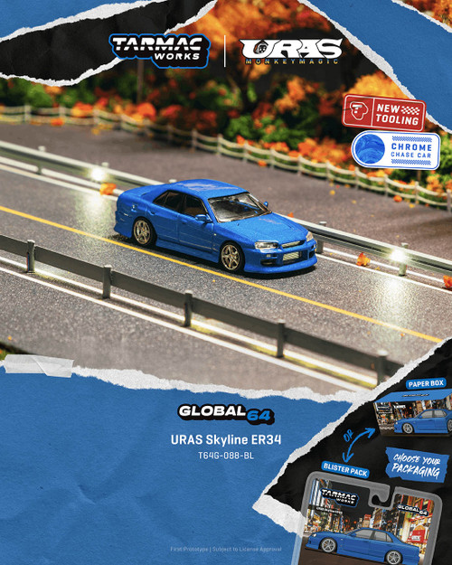 1/64 Mortal Nissan Skyline GT-R GTR R34 Uras ER34 (Green Metallic