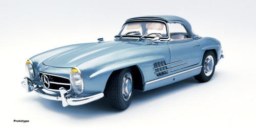 1/18 CMC Mercedes-Benz 300 SL W198 Hardtop (Blue Metallic With Cream Interior & Blue Roof) Diecast Car Model