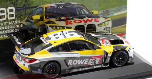 1/43 Minichamps 2023 BMW M4 GT3 #98 2nd 24h Nürburgring Rowe Racing Marco Wittmann, Sheldon van der Linde, Dries Vanthoor, Maxime Martin Car Model