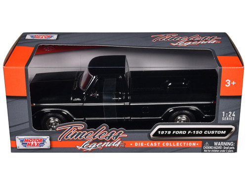 1/24 Motormax 1979 Ford F-150 Pickup Truck (Black with Stock Wheels) Diecast Car Model