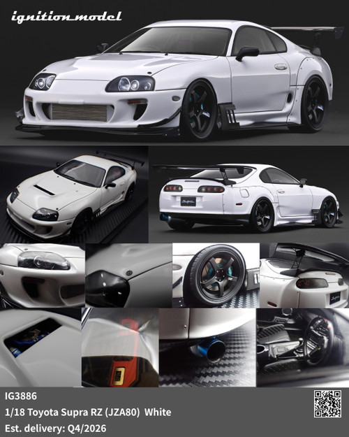 1/18 IG Ignition Model Toyota Supra (JZA80) RZ (Black) Car Model