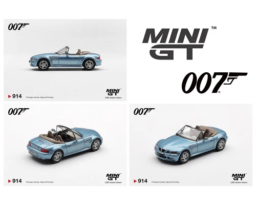 1/64 Mini GT BMW Z3 James Bond “GoldenEye” (Blue) Diecast Car Model